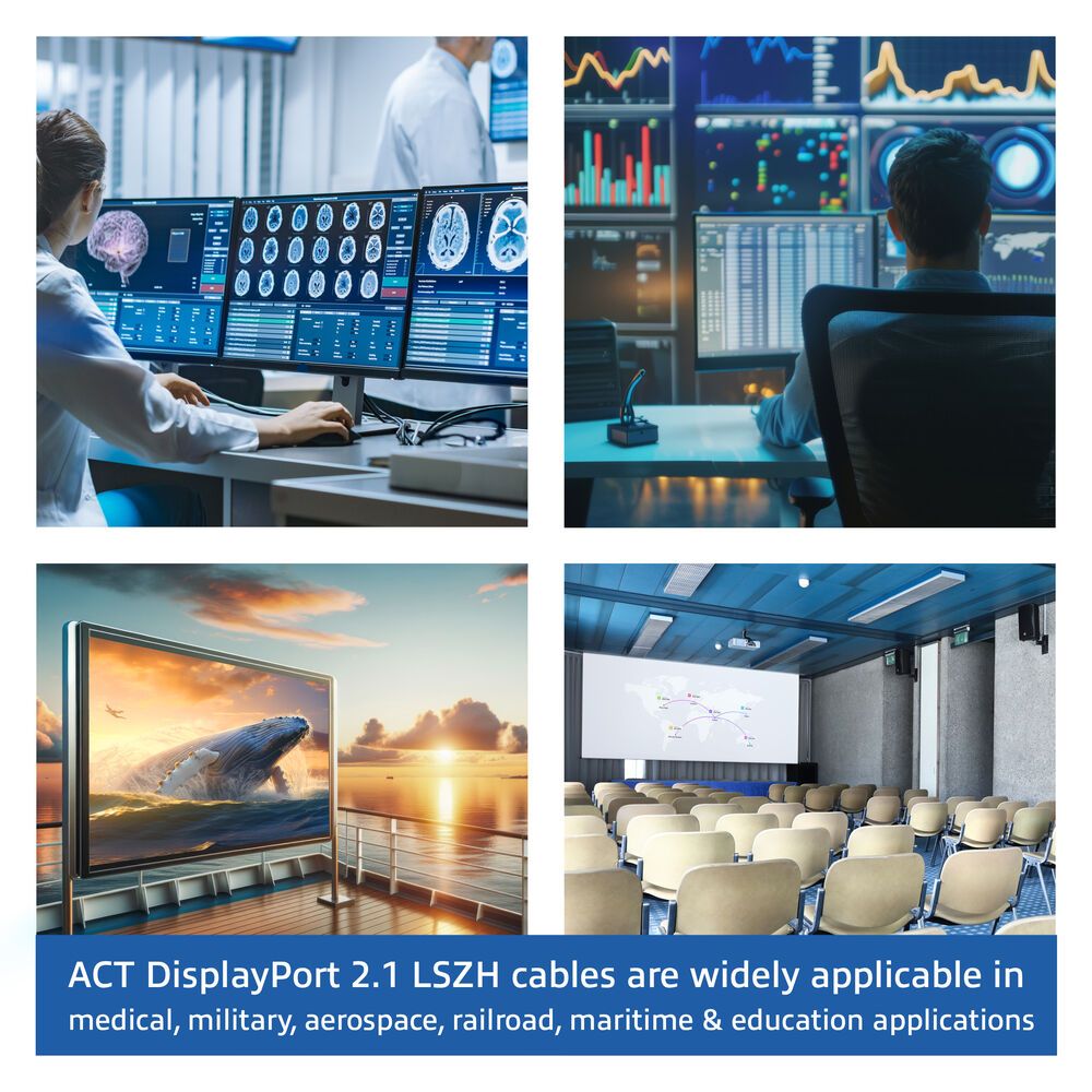 ACT DisplayPort 8K Active Optical Cable 20m Black