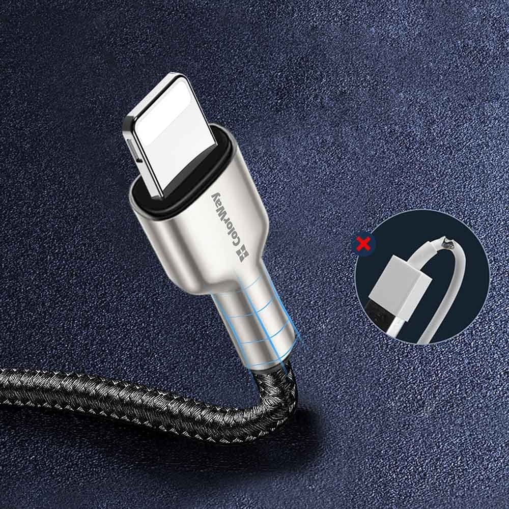 ColorWay USB-A to Apple Lightning (head metal) 2.4A 1m Black