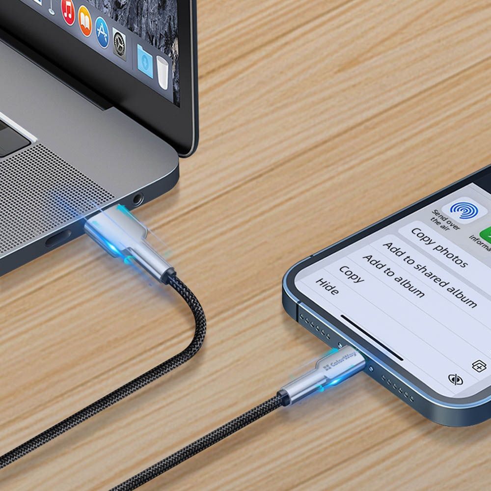 ColorWay USB-A to Apple Lightning (head metal) 2.4A 1m Black