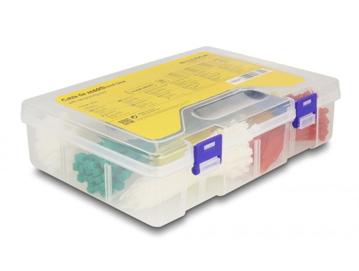 DeLock Cable tie assortment box with tensioning tool 350 pieces assorted colours