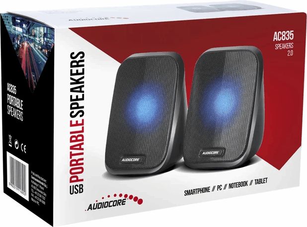 Audiocore AC835 Stereo Speakers Black