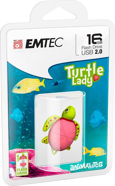 Emtec 16GB M335 Lady Turtle USB2.0 Green/Red