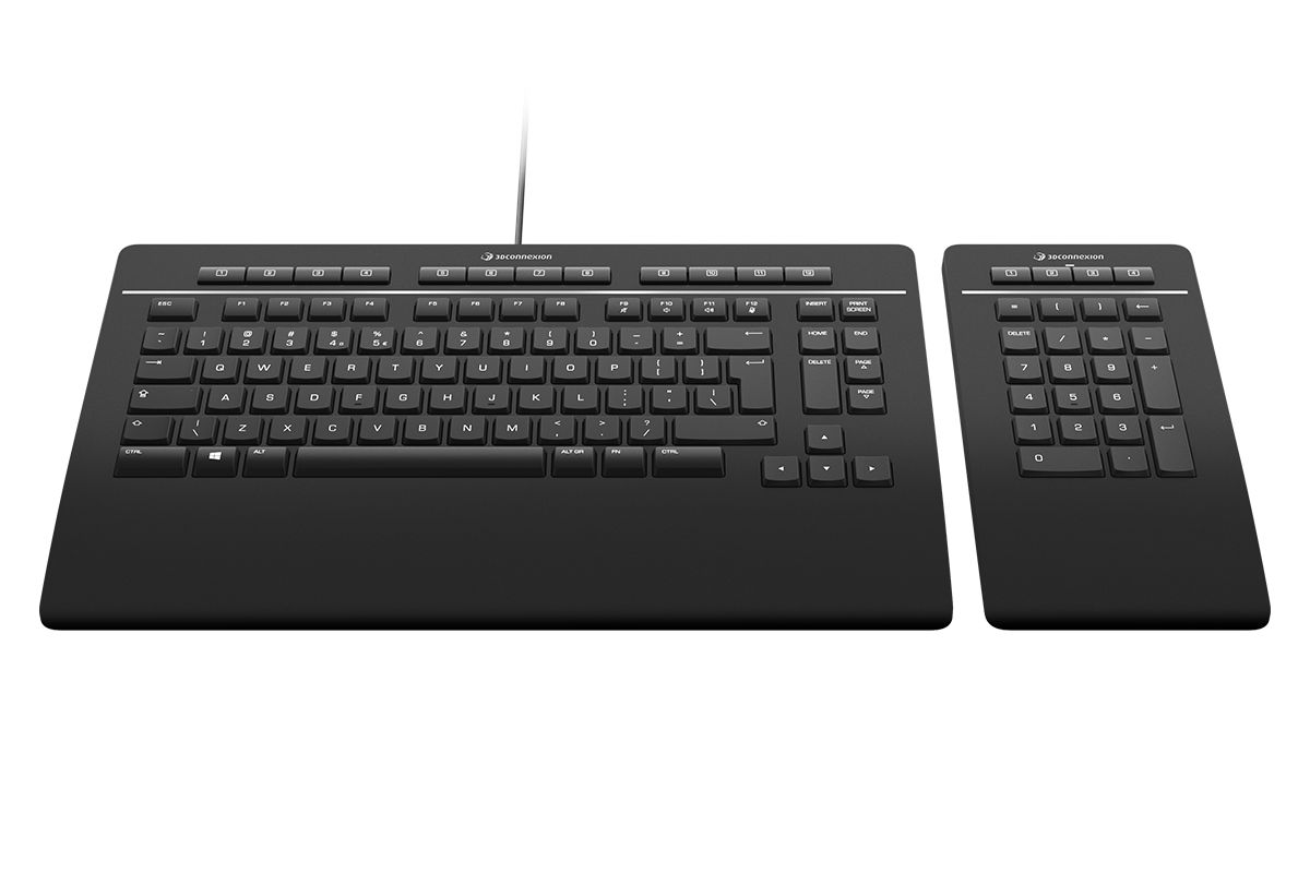 3D Connexion Wireless Bluetooth Keyboard Pro with Numpad Black UK