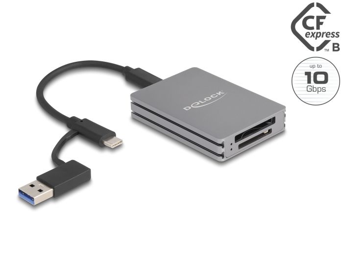 DeLock USB Type-C Card Reader for SD and CFexpress type B memory cards