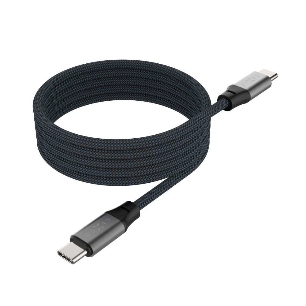 FIXED Magnetic Braided Cable USB-C/USB-C, 1,2m USB2.0 240W Gray