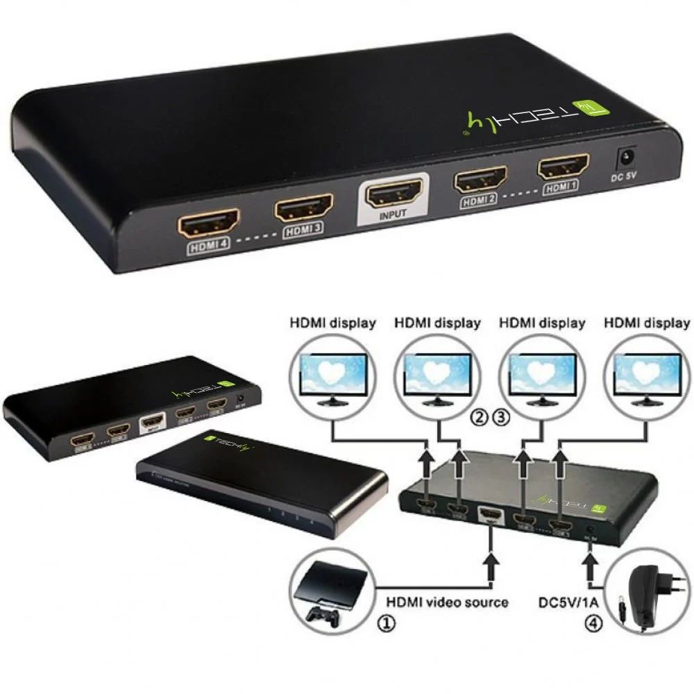 TECHLY Splitter HDMI 4 way 4K*2K