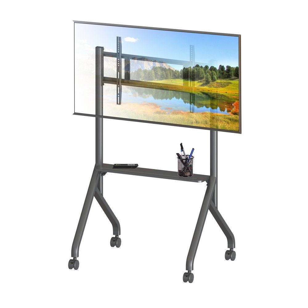 TECHLY  Multifunction Mobile Floor Stand for 65-100" LCD/LED/Plasma TVs Black