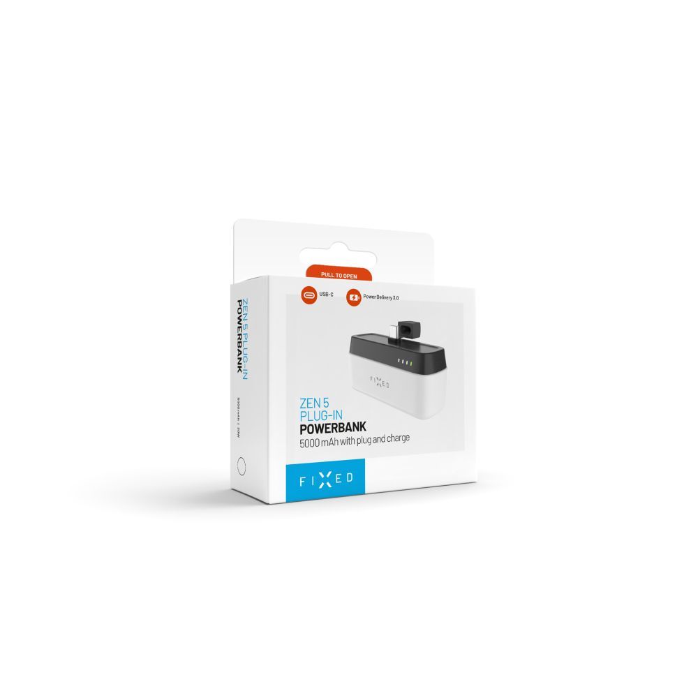 FIXED Zen 5 Plug-in PD 20W 5000mAh PowerBank fehér