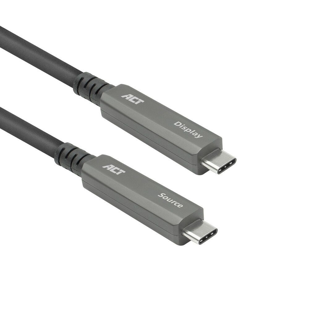 ACT USB-C 3.2 Gen2 Active Optical Cable (AOC) for touch panels video data, power 7,5m Black