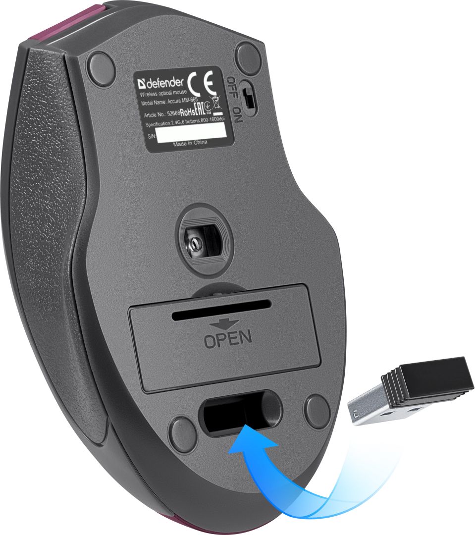 Defender Accura MM-665 Wireless Mouse Black/Red