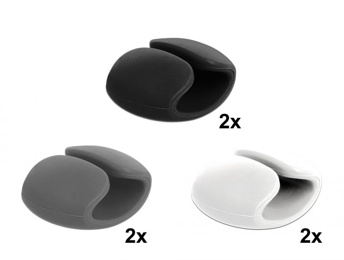 DeLock Cable Holder Clip Set 6 pieces