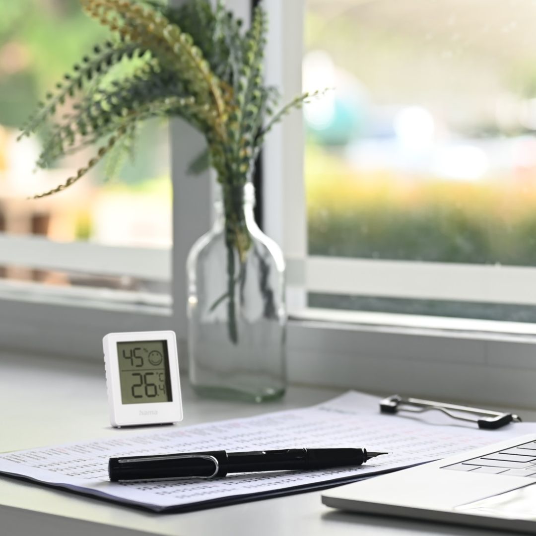 Hama Baros Thermometer and Hygrometer Digital for Indoors Set of 2 White