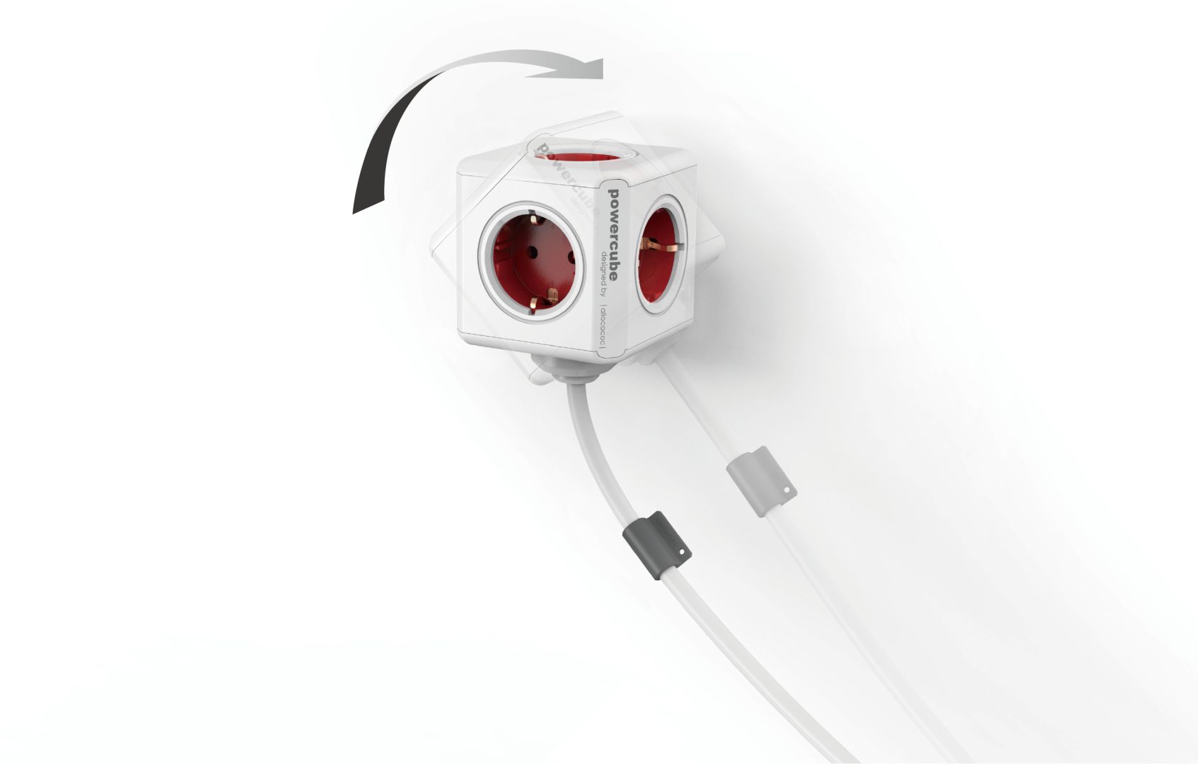 Allocacoc PowerCube Extended 3m White/Red