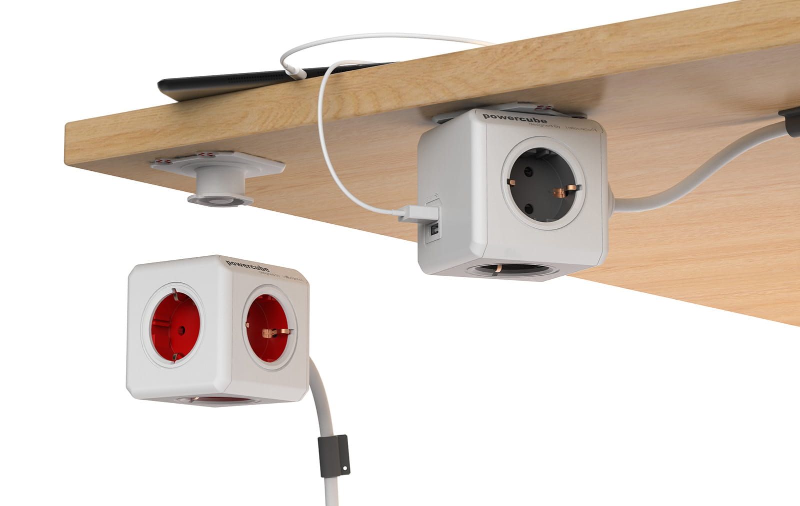 Allocacoc PowerCube Extended 3m White/Red