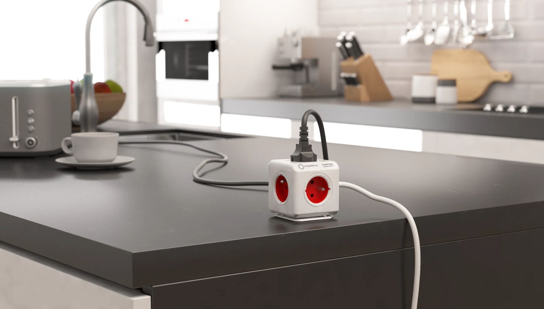 Allocacoc PowerCube Extended 3m White/Red