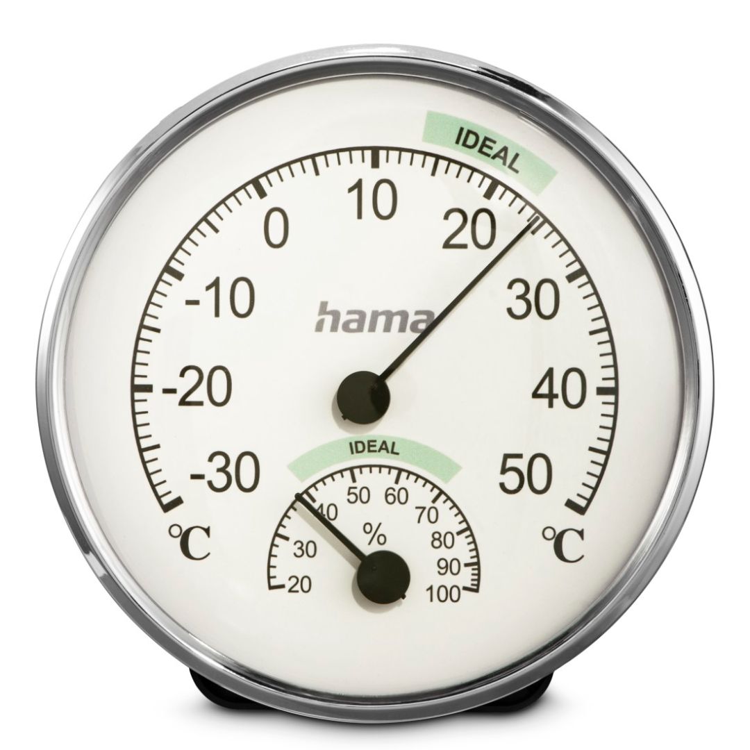 Hama Chios Thermometer and Hygrometer Silver/White