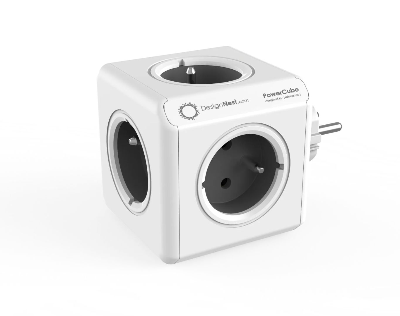 Allocacoc PowerCube Original 5DIN Fali White/Grey