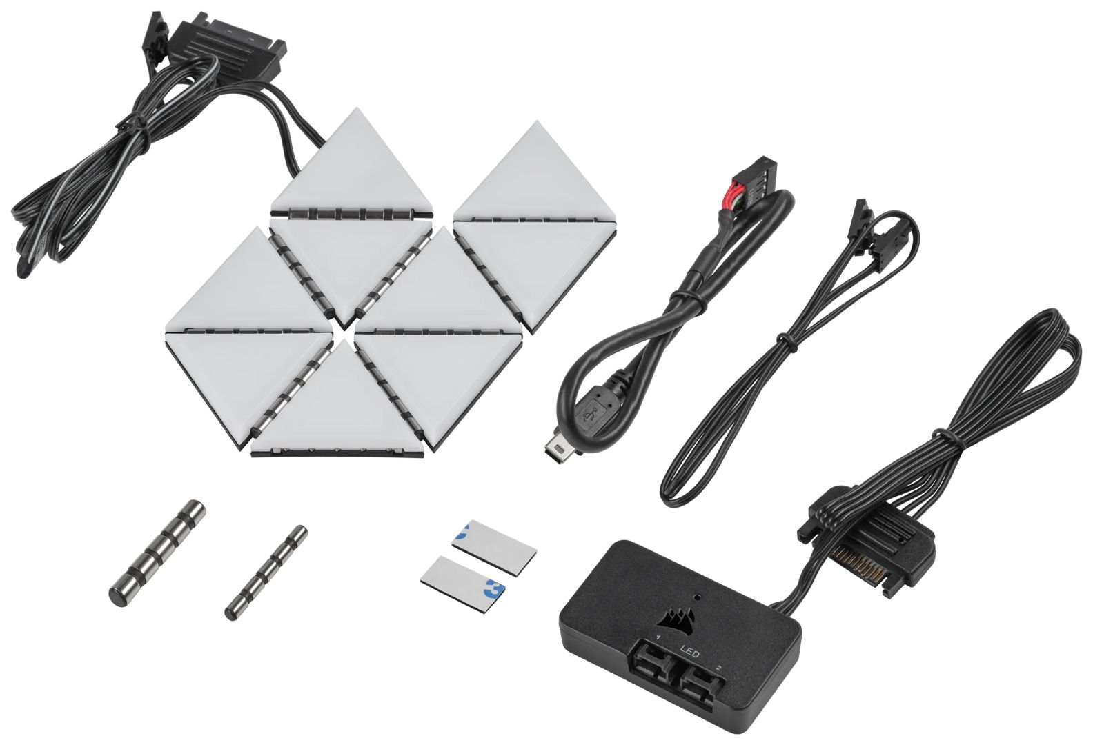 Corsair iCUE LC100 Case Accent Lighting Panels Mini Triangle 9x Tile Starter Kit