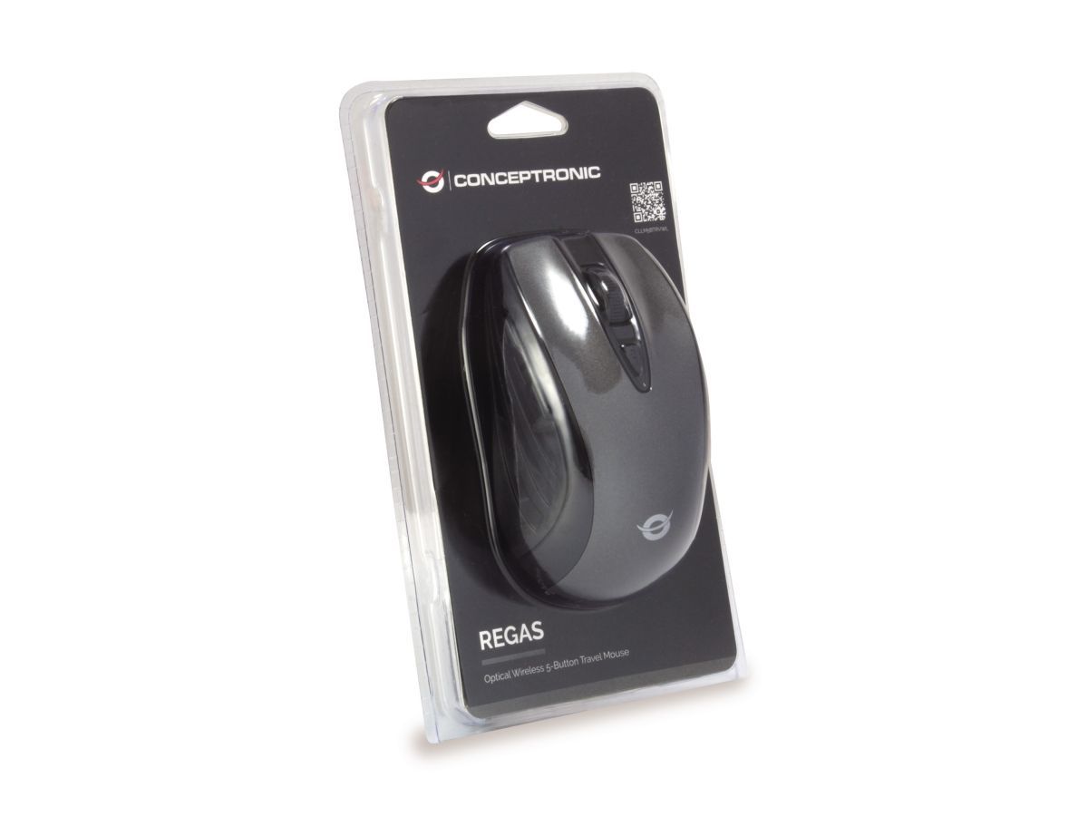 Conceptronic CLLM5BTRVWL 6-Button Wireless Travel Mouse Black