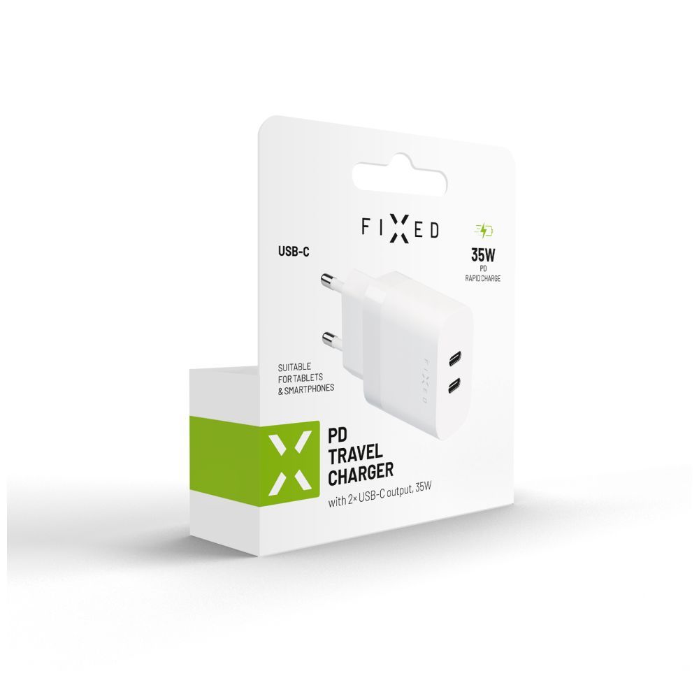 FIXED Dual USB-C Travel Charger 35W White