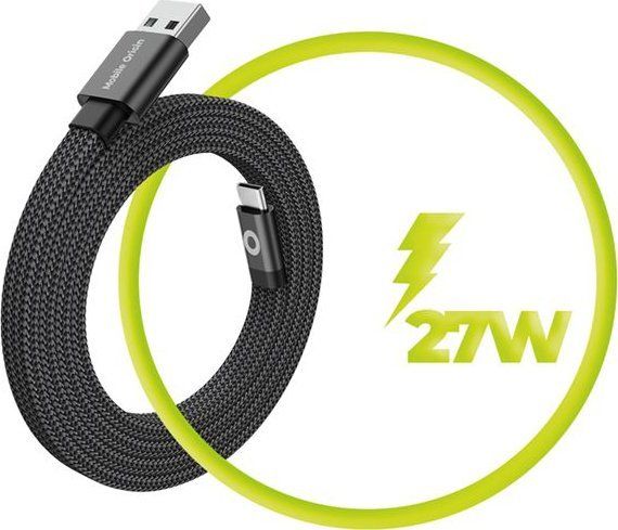 Mobile Origin Magnetic Flat Patented Original Cable USB-A to USB-C 1m Black