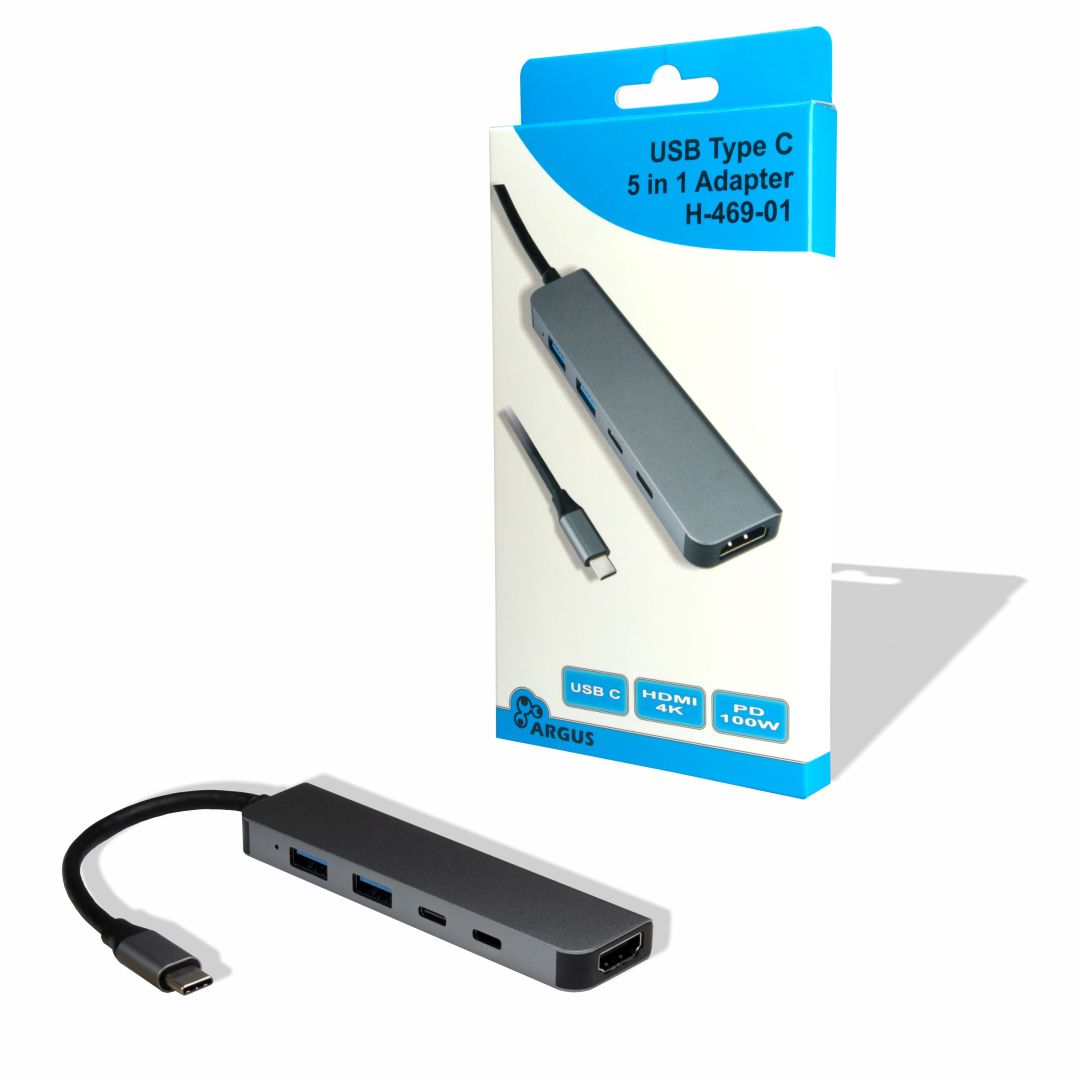 Inter-Tech H-469-01 5-in-1 USB-C adapter