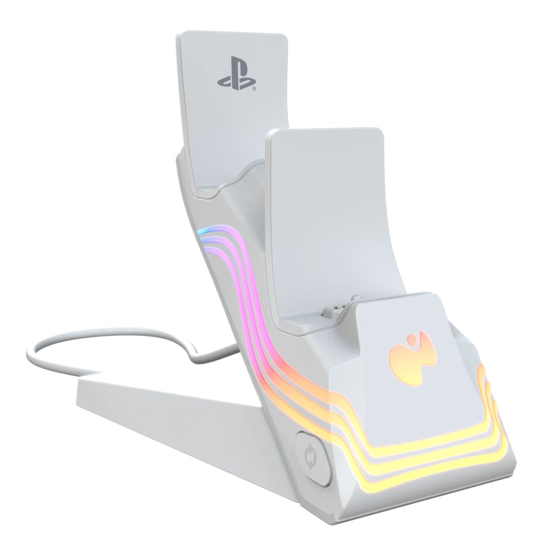 PDP PlayStation 5 White Afterglow Wave Dual Charger
