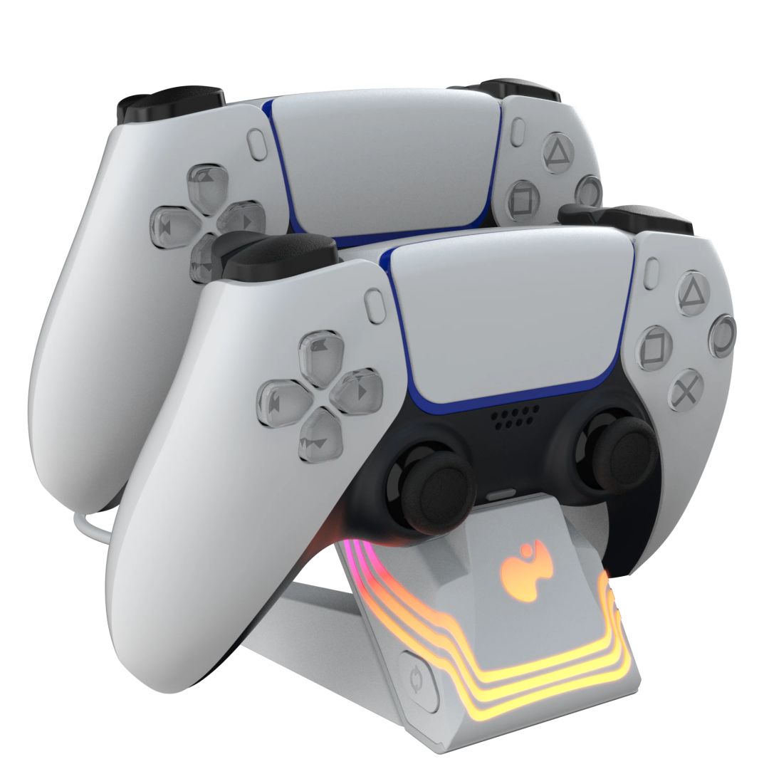 PDP PlayStation 5 White Afterglow Wave Dual Charger