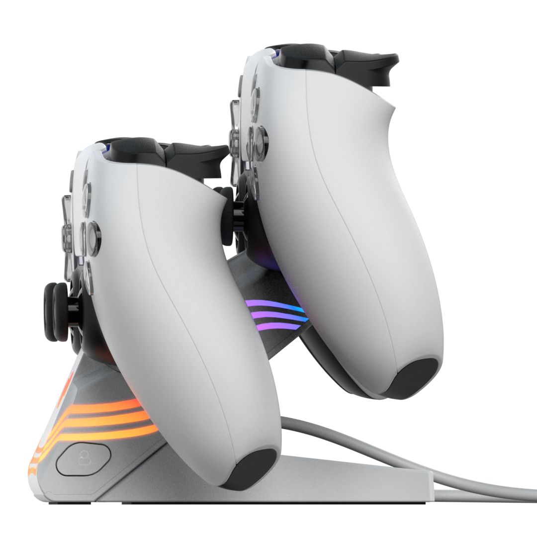 PDP PlayStation 5 White Afterglow Wave Dual Charger