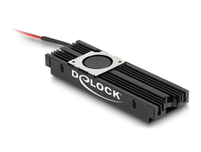 DeLock Heat sink with Fan for M.2 SSD 2280 Black