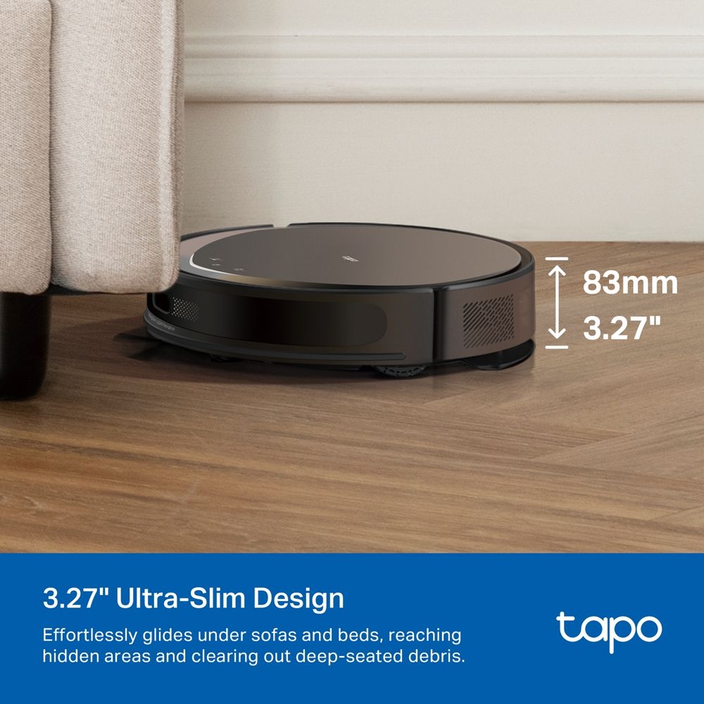 TP-Link Tapo RV20 Max Plus MagSlim LiDAR Navigation Robot Vacuum & Mop with Auto-Empty Dock Black