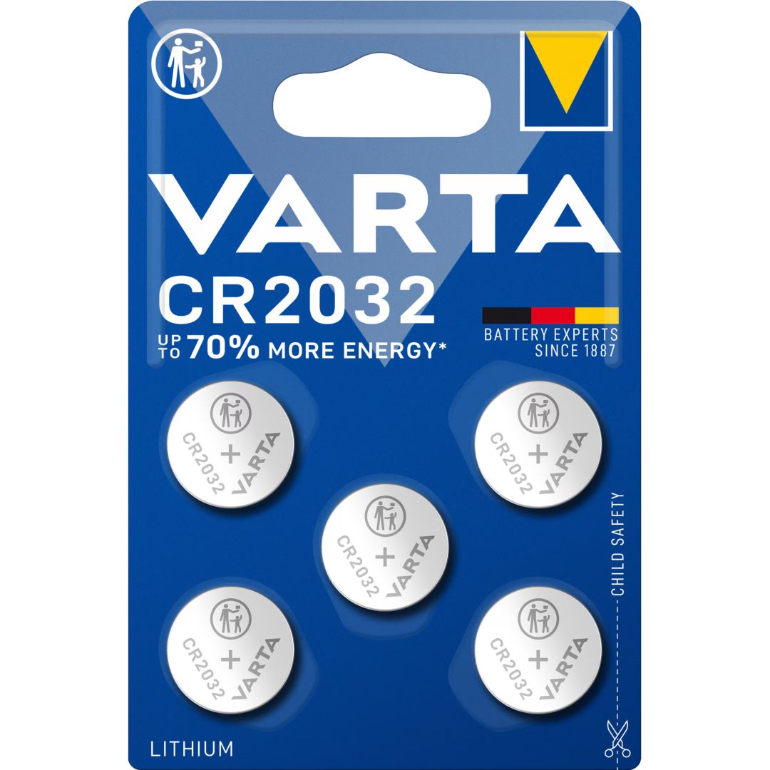 Varta CR2032 Lítium Gombelem 5db/csomag
