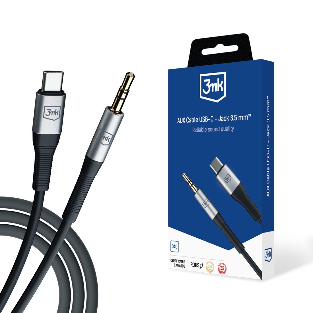 3mk AUX kábel USB-C - Jack 3,5 mm kiegészítő