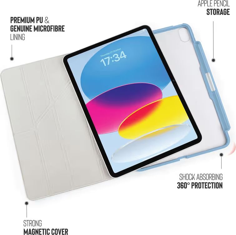 Pipetto Origami No3 Pencil Case iPad 10.9 (2022) Light Blue