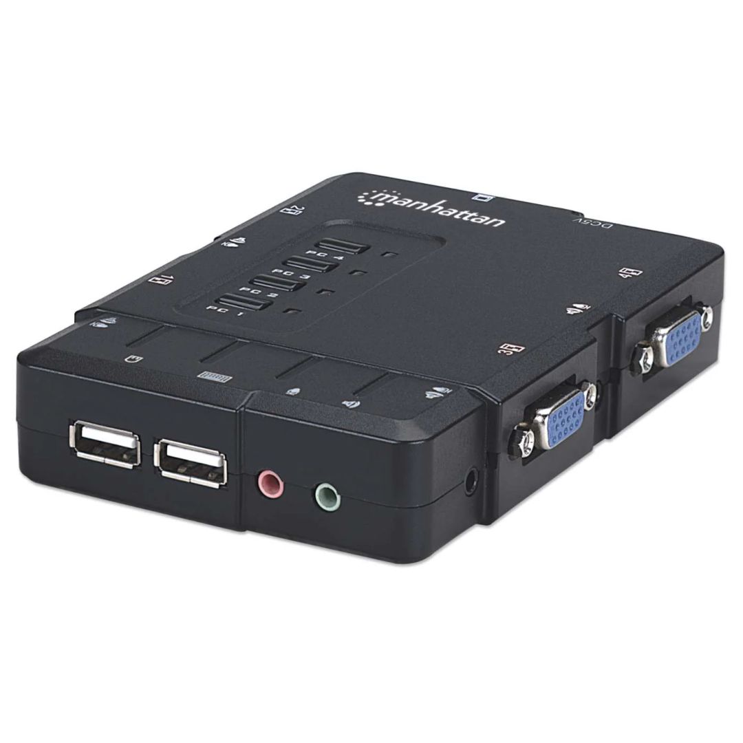 Manhattan 4-Port Compact KVM Switch Black
