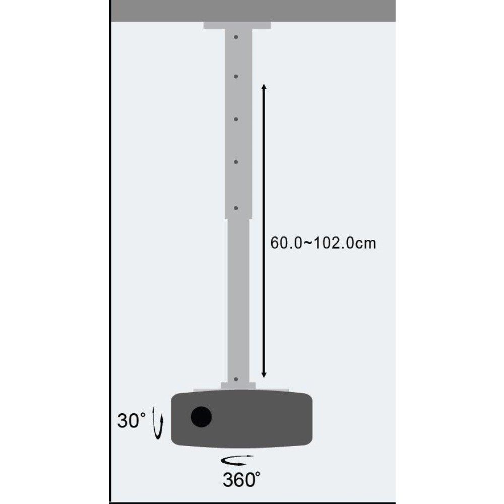 TECHLY ICA-PM 102XL Projector Ceiling Stand Extension 60-102cm Silver