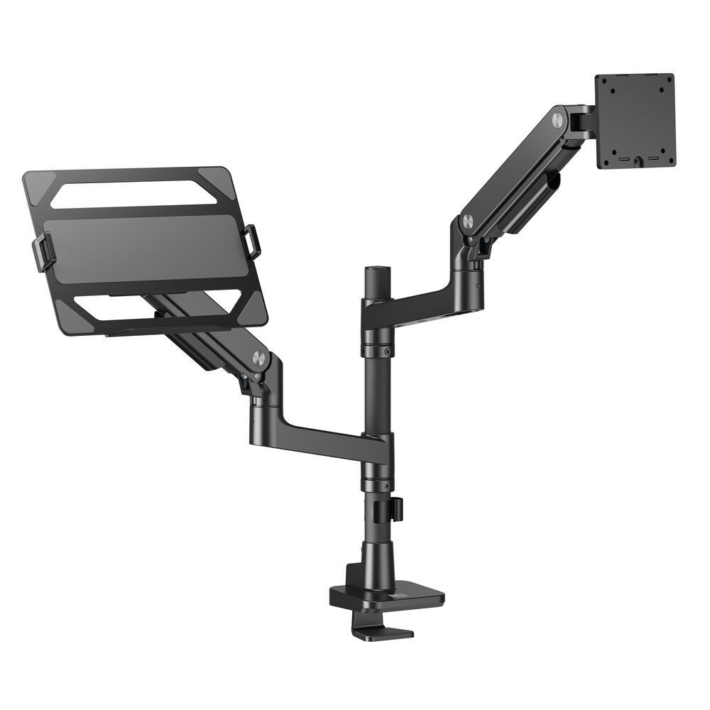 ACT AC8341 Single Monitor Arm and Laptop Arm Office Premium with Gas Spring Pole Mounted
