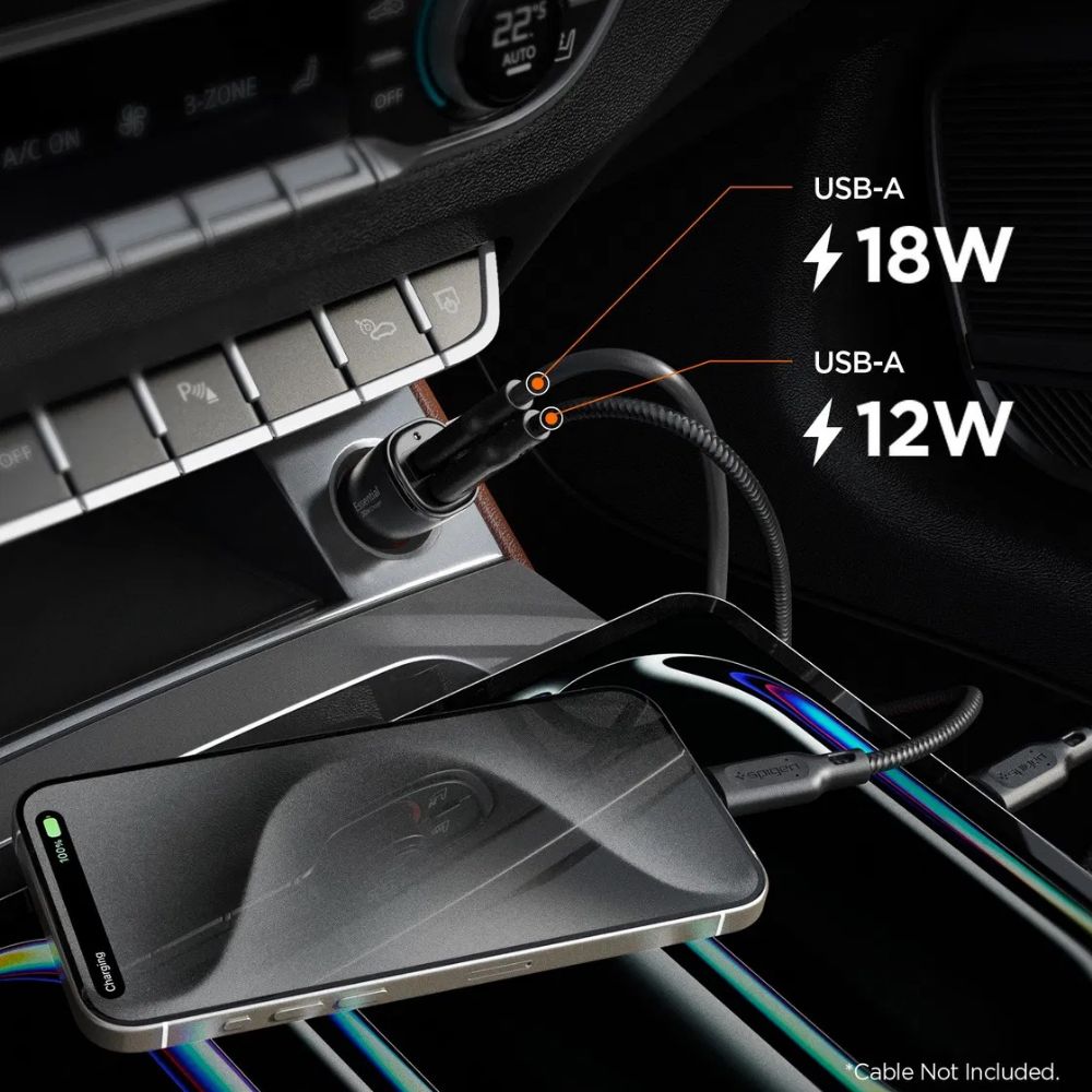 Spigen Essential 30W Car Charger EV302 Black