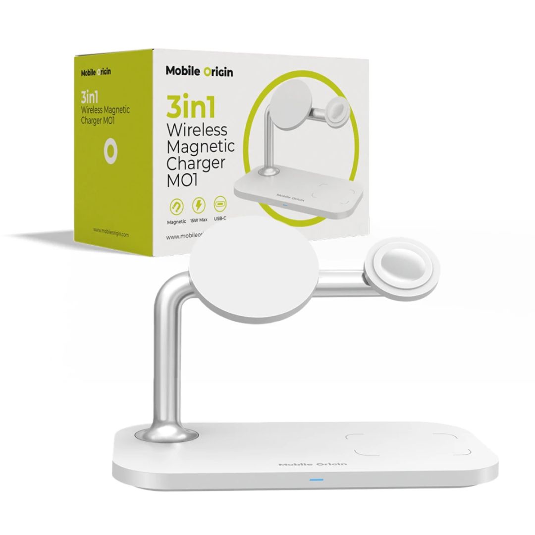 Mobile Origin 3 in 1 Wireless charger White