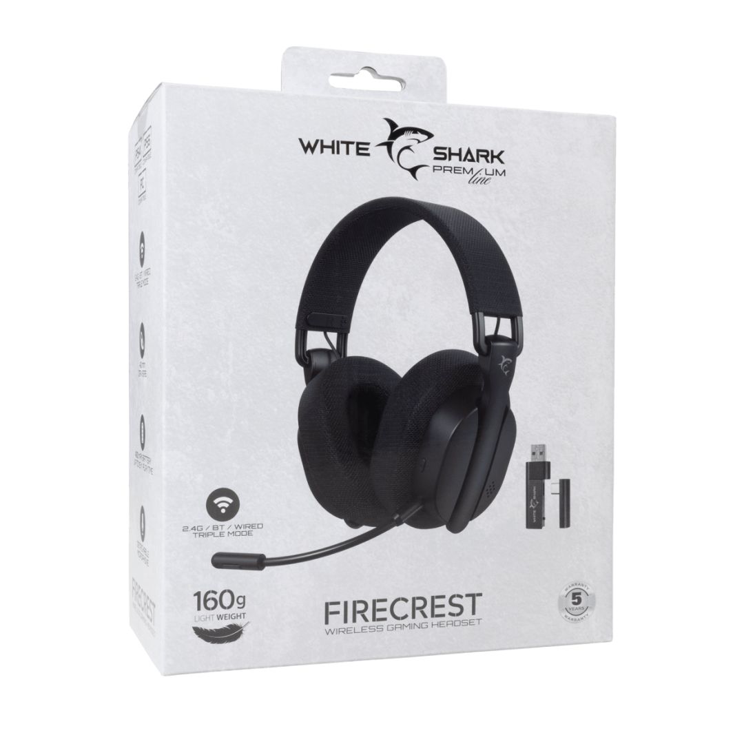 White Shark WGH-2444B FireCrest Wireless Bluetooth Gaming Headset Black