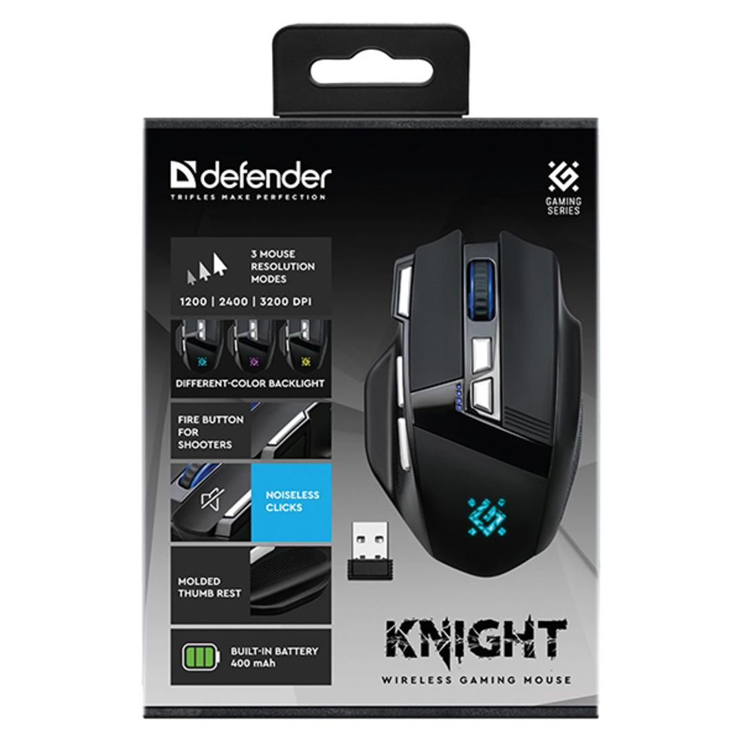 Defender GM-885 Knight Wireless Gaming Mouse Black