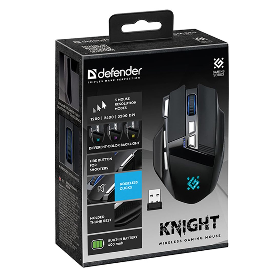 Defender GM-885 Knight Wireless Gaming Mouse Black
