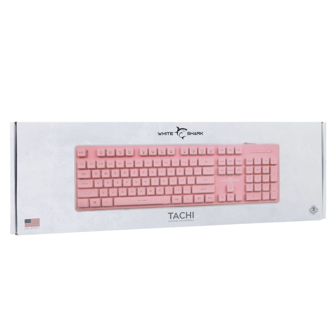White Shark Tachi Gaming Keyboard Pink US