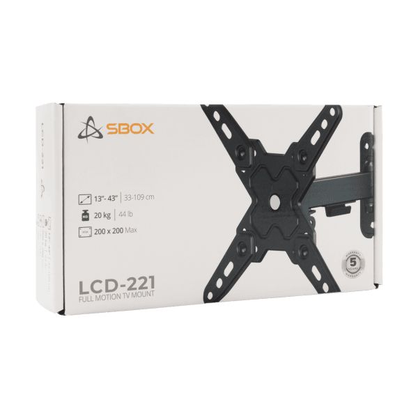 SBOX LCD-221-2 Wall Mount 13"-43" Black