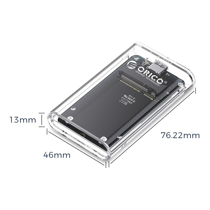 Orico TC10-MS mSATA USB-C 3.0 SSD Enclosure Clear