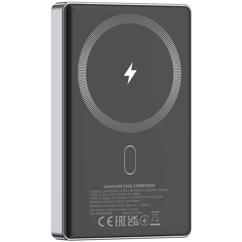 Canyon CNS-CPB510DG 10000mAh PowerBank Dark Grey