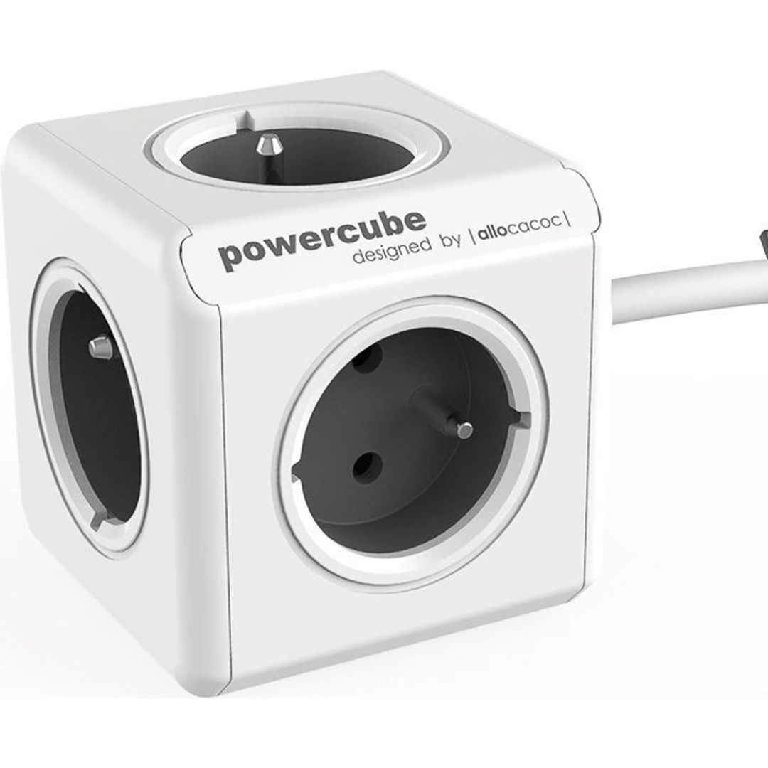 Allocacoc PowerCube Extended 1,5m White/Grey