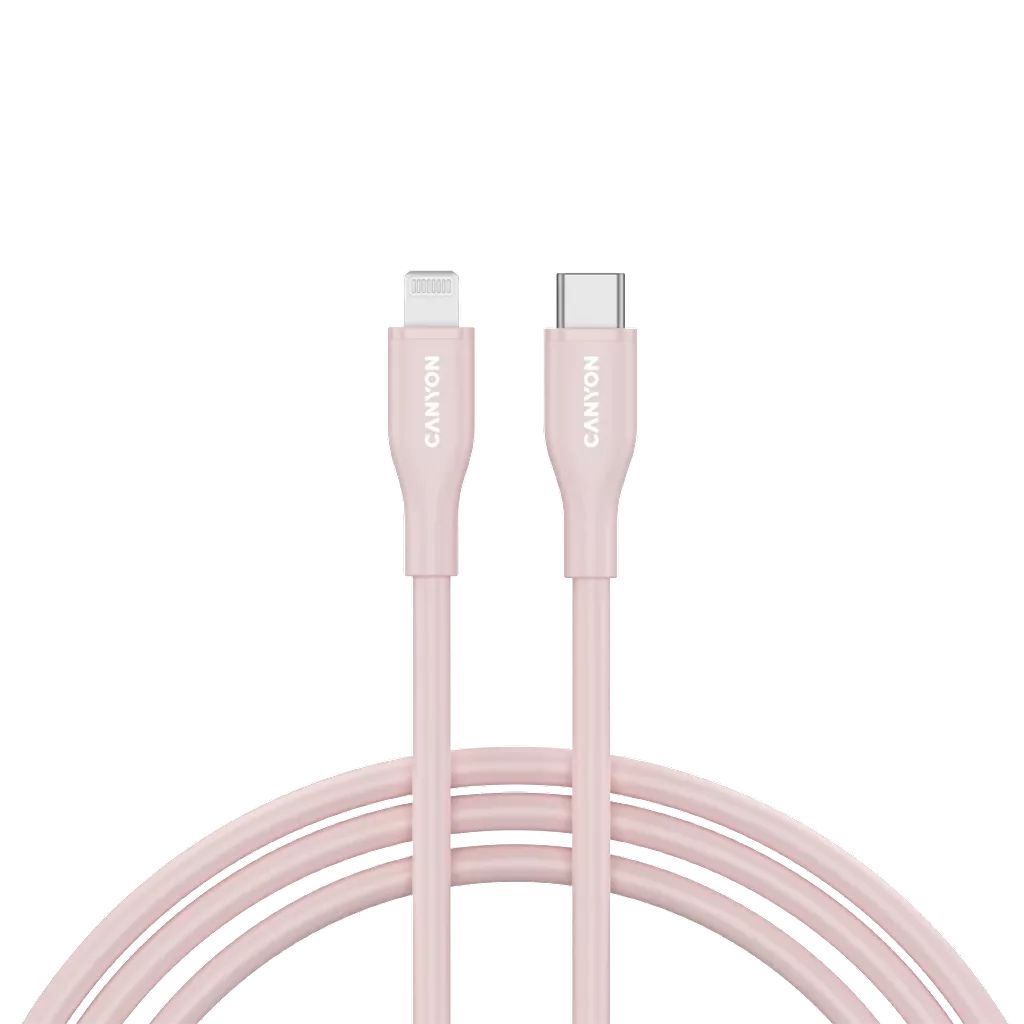 Canyon CNS-CLNM60SC10PS USB-C to Lightning 60W cable 1m Pink