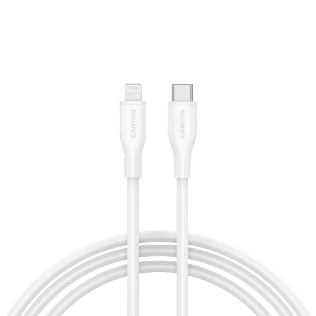 Canyon CNS-CLNM60SC10W USB-C to Lightning 60W cable 1m White