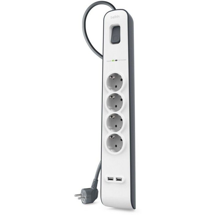 Belkin BSV401VF2M-V2 Túlfeszültségvédő Kapcsolóval 4DIN 2m White